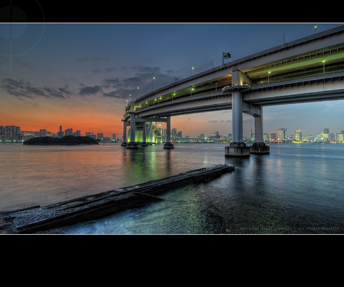 Токио достопримечательности в профиль мост