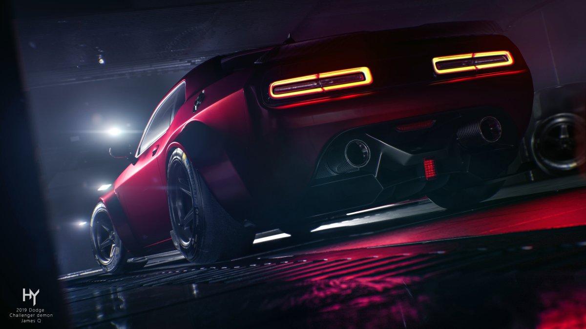 Dodge Challenger Red 4k