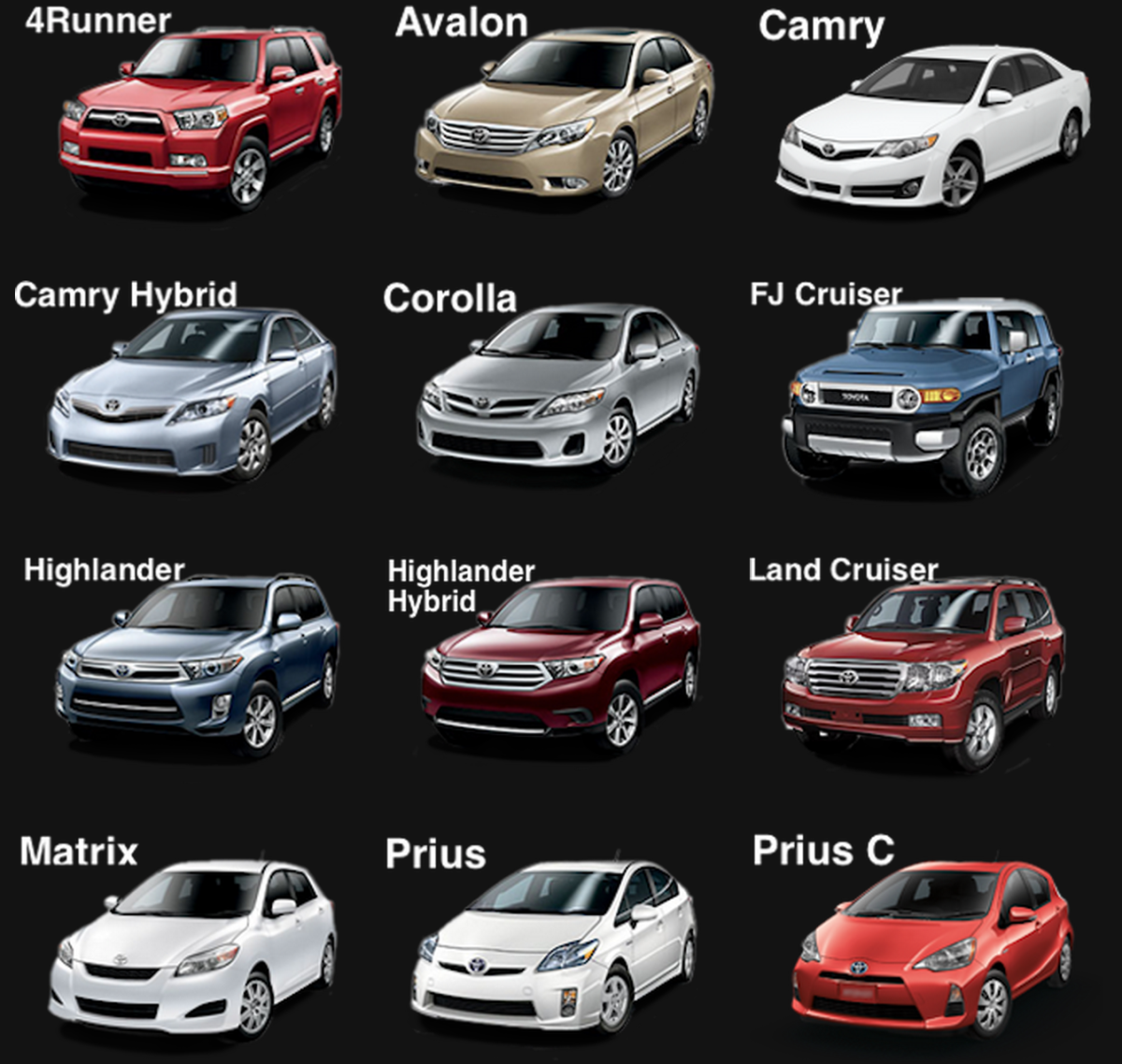Список моделей машин Toyota