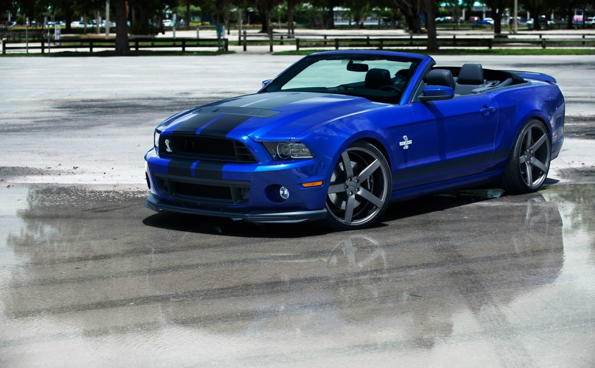 Форд Шелби gt500 кабриолет голубой