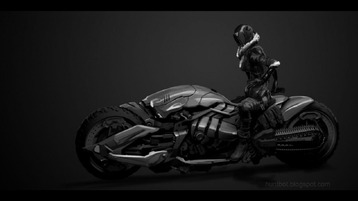 Мотоцикл scifi концепт Art