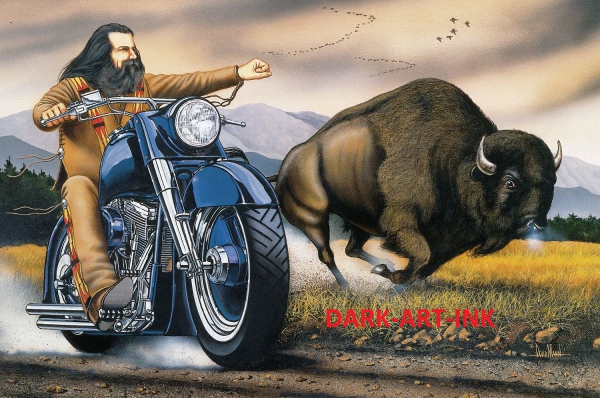 Картины байкеров Дэвид Манн