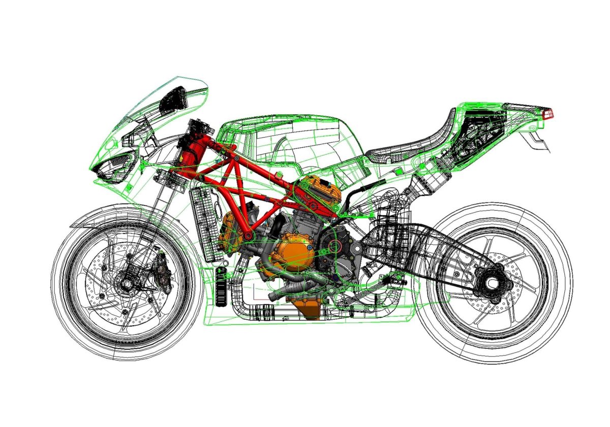 Чертеж рамы Ducati