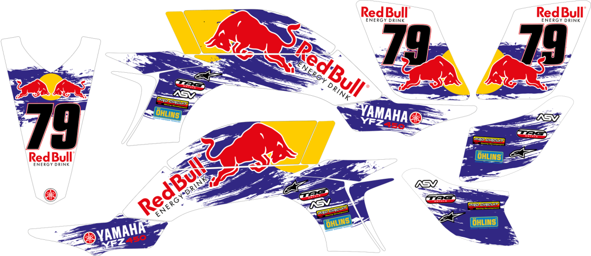 Мотокросс наклейки Yamaha Red bull