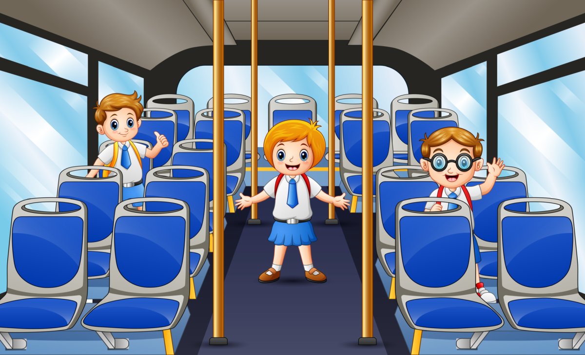 Cartoon Wallpaper Bus Interior