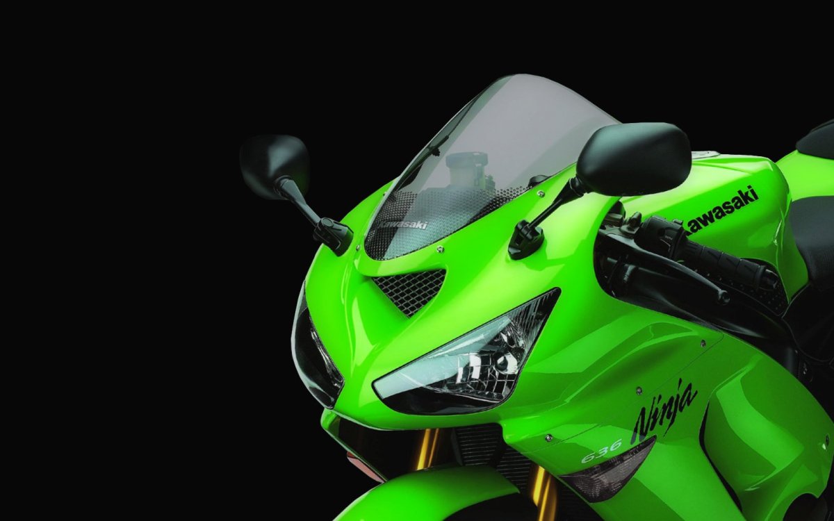 Мотоцикл Кавасаки ниндзя зеленый