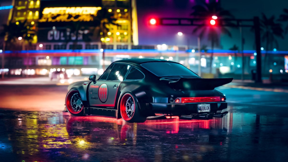 Дрифт киберпанк Porsche 911
