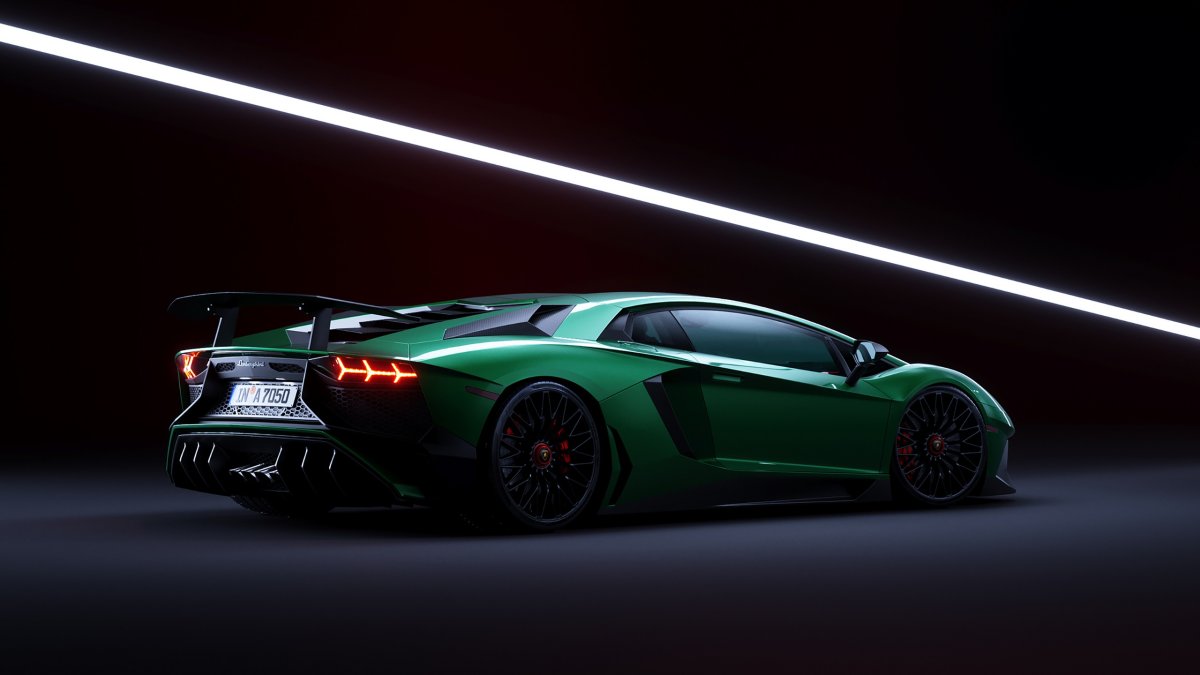 Lamborghini Aventador 4к Green
