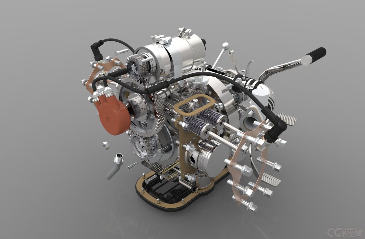 3d модель двигателя Honda gxh50