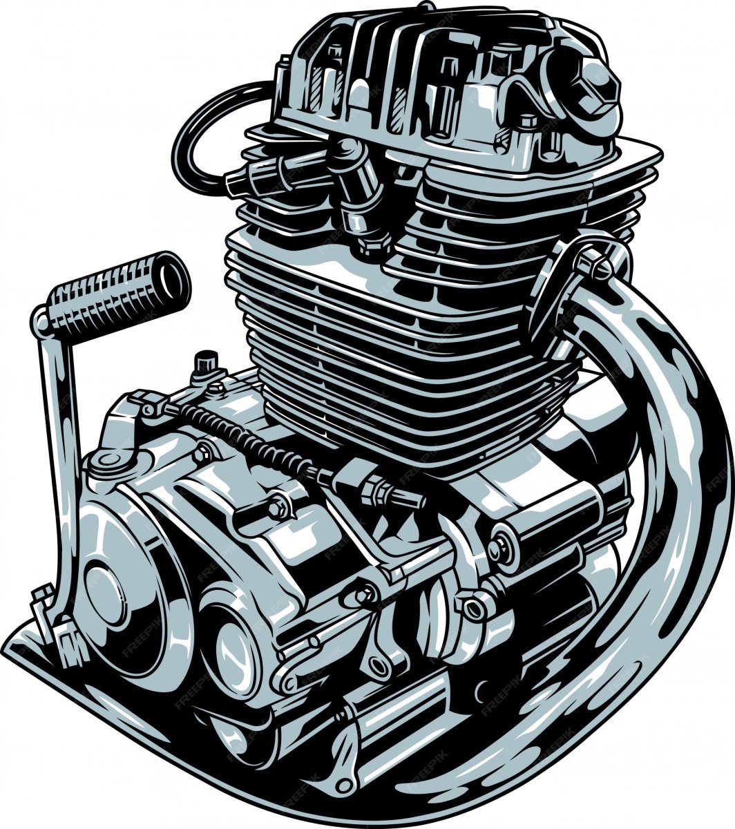 Двигатель мотоцикла вектор