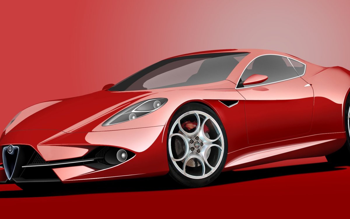 Машина на Красном фоне