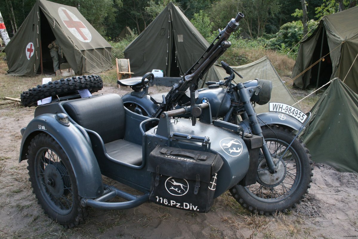 Мотоцикл БМВ 2 мировой войны r75
