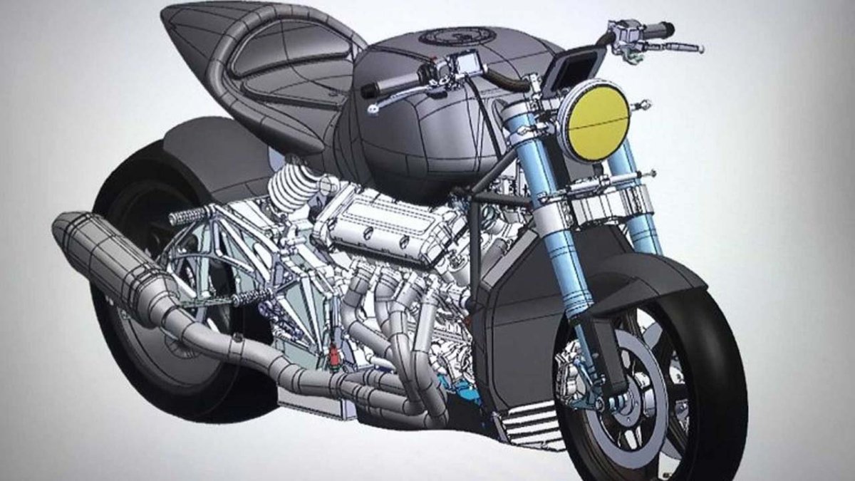 Мотоцикл с двигателем v8