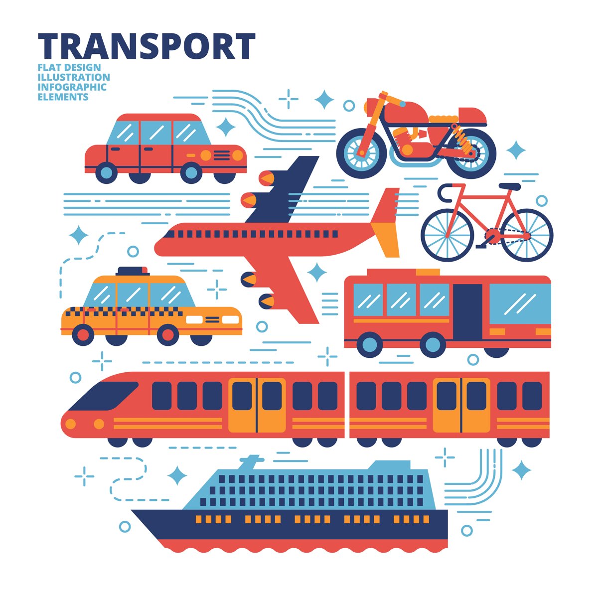 Транспорт Flat Design