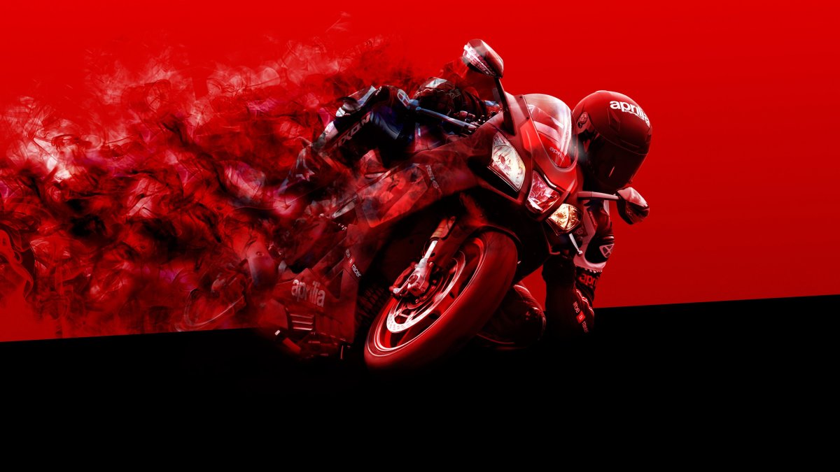 Мотоцикл на Красном фоне