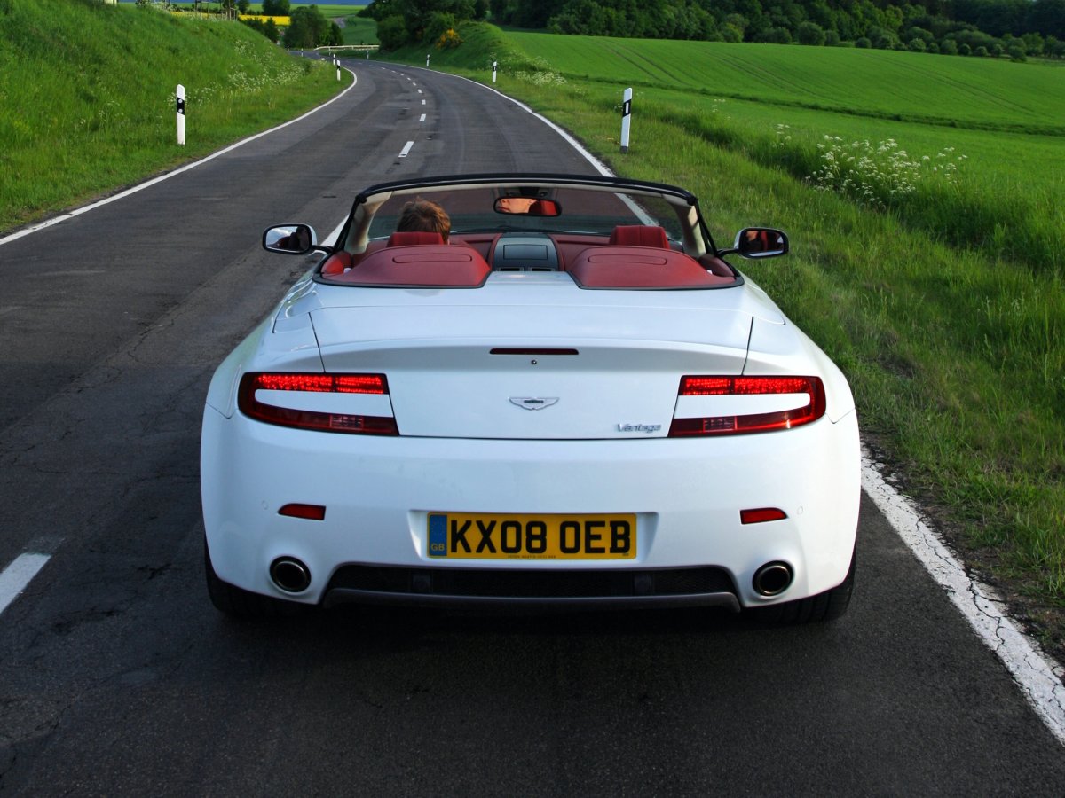 White Aston Martin Vantage Roadster