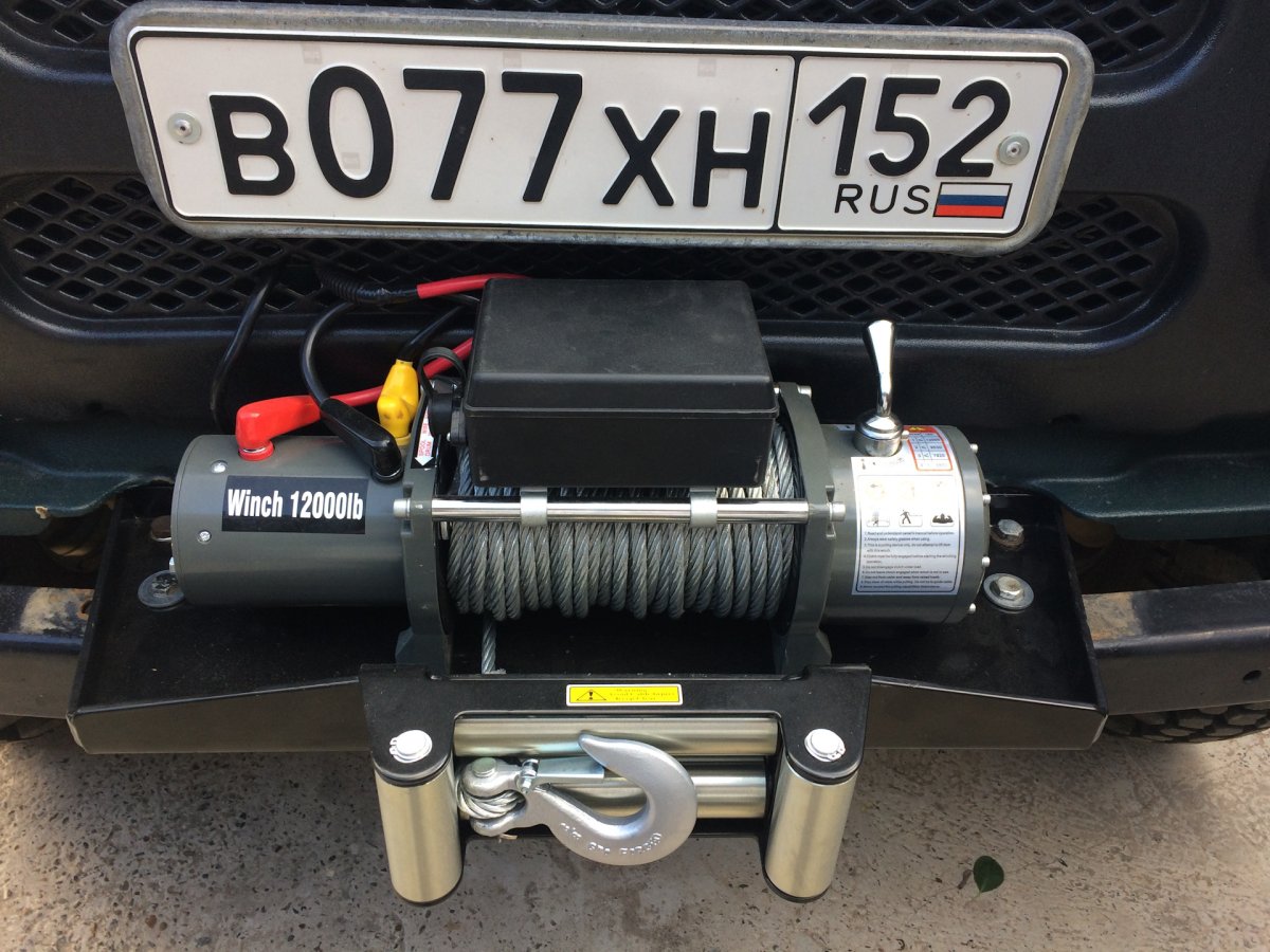 Лебедка Electric winch 12 вольт на УАЗ Буханка
