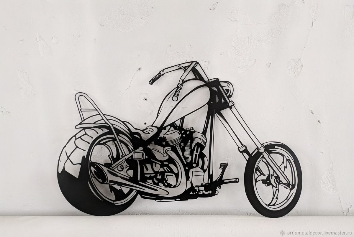 Панно из металла мотоцикл