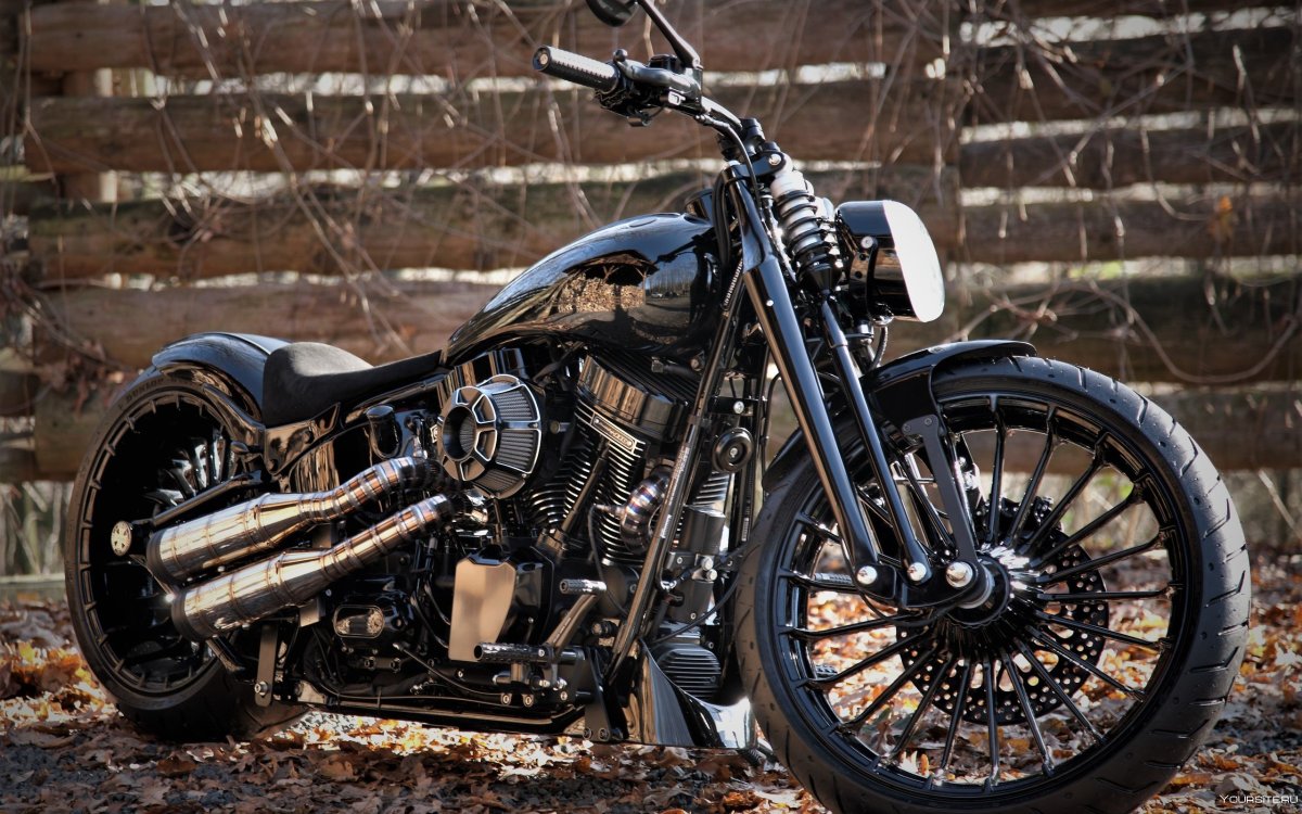 Мотоциклы чоппер Харлей Дэвидсон черные