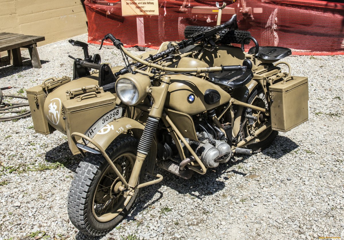 Мотоцикл БМВ r75 с коляской Вермахт