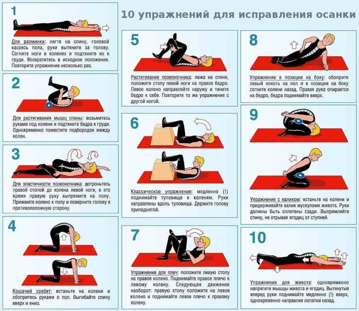 Гимнастика для укрепления мышц спины и позвоночника