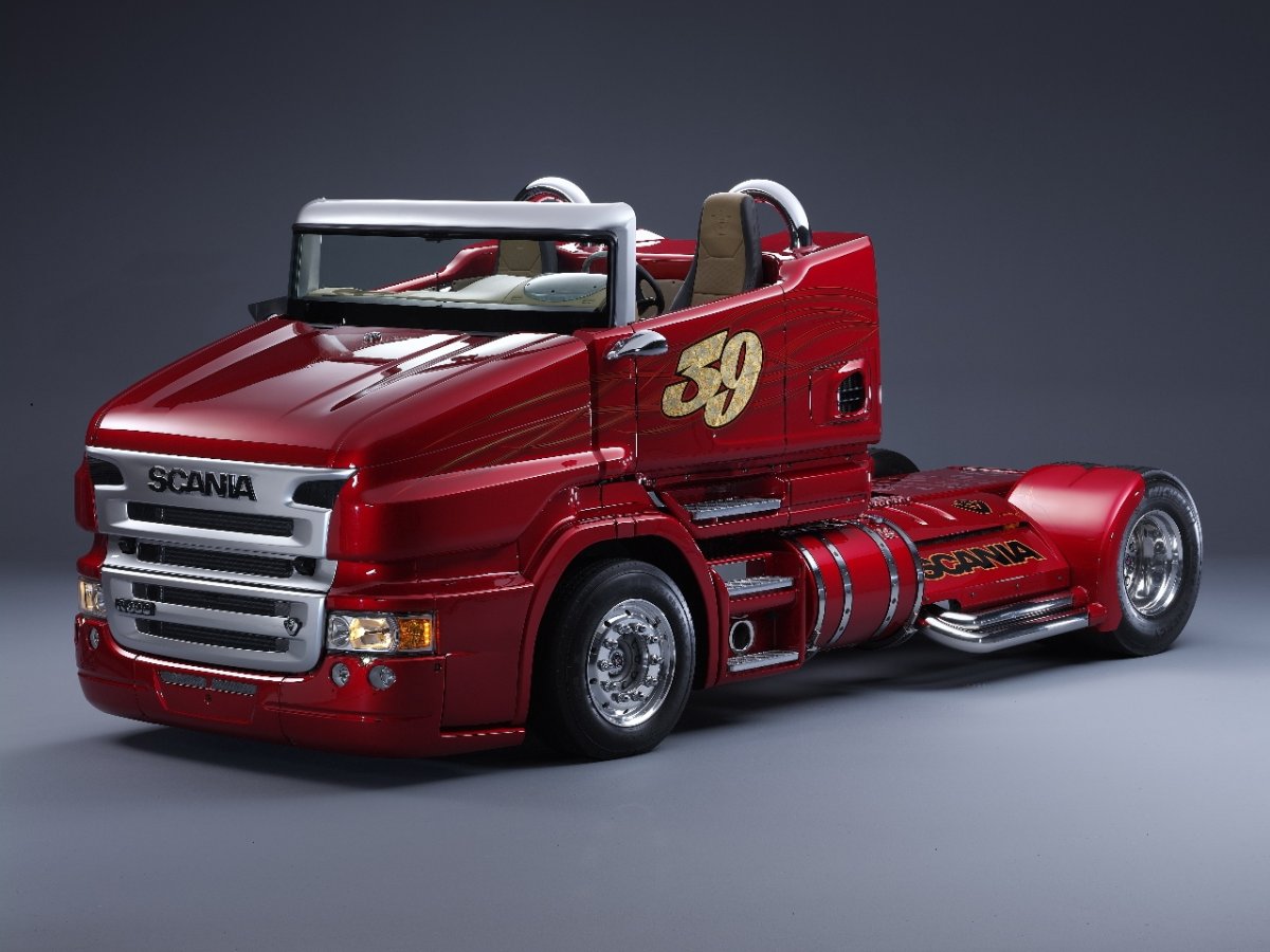 Scania r999 Red Pearl заряженный грузовик-кабриолет