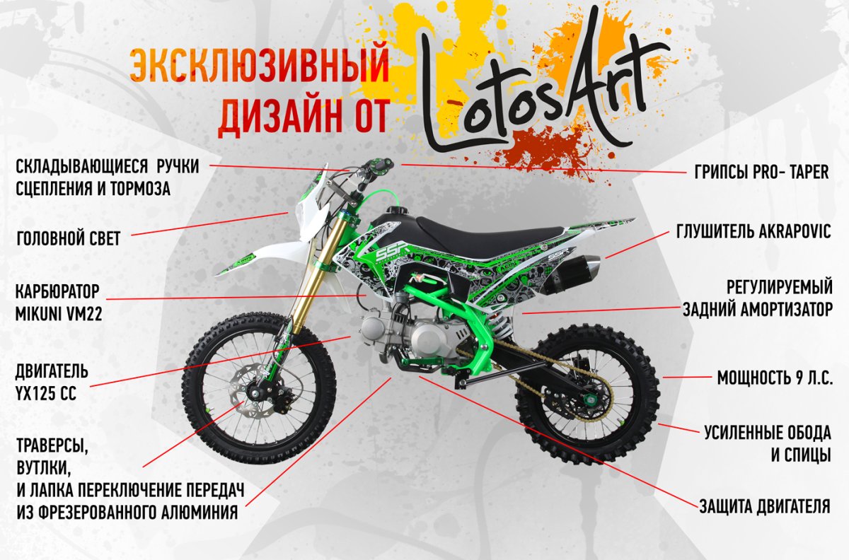 Питбайк SSSR Atom 125 l 17/14