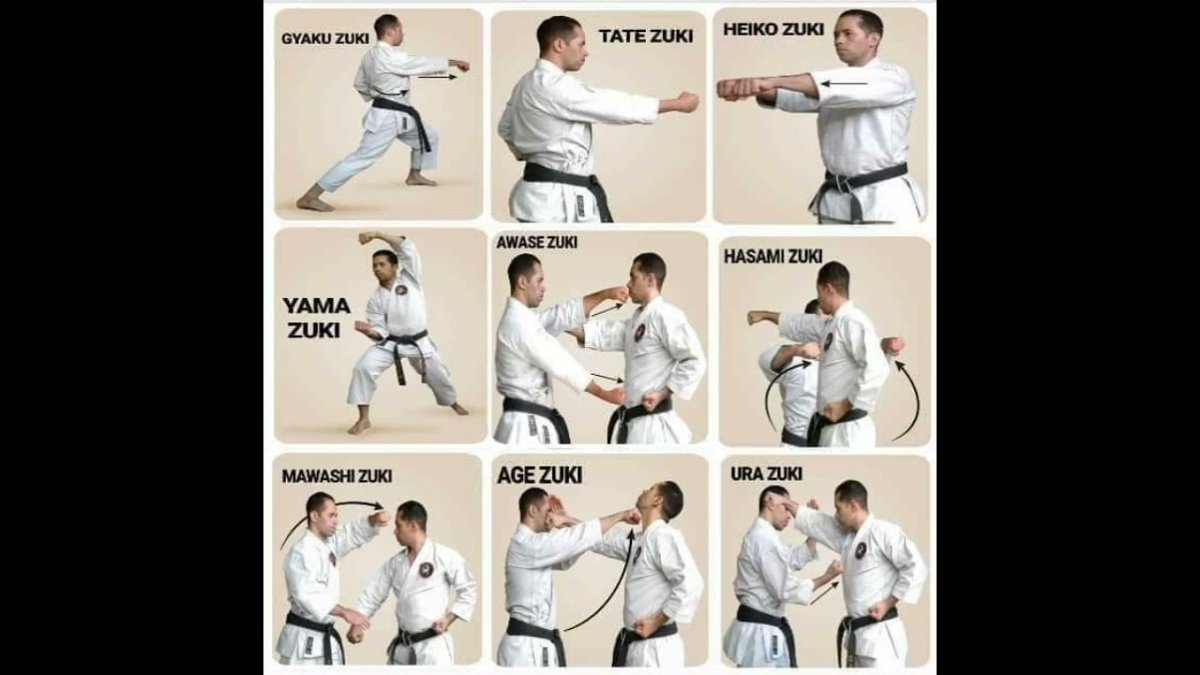 Удары руками в каратэ Шотокан названия