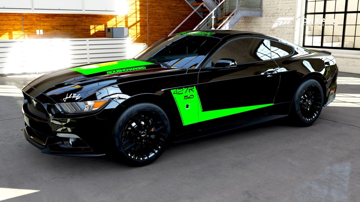 Ford Mustang черно зеленый