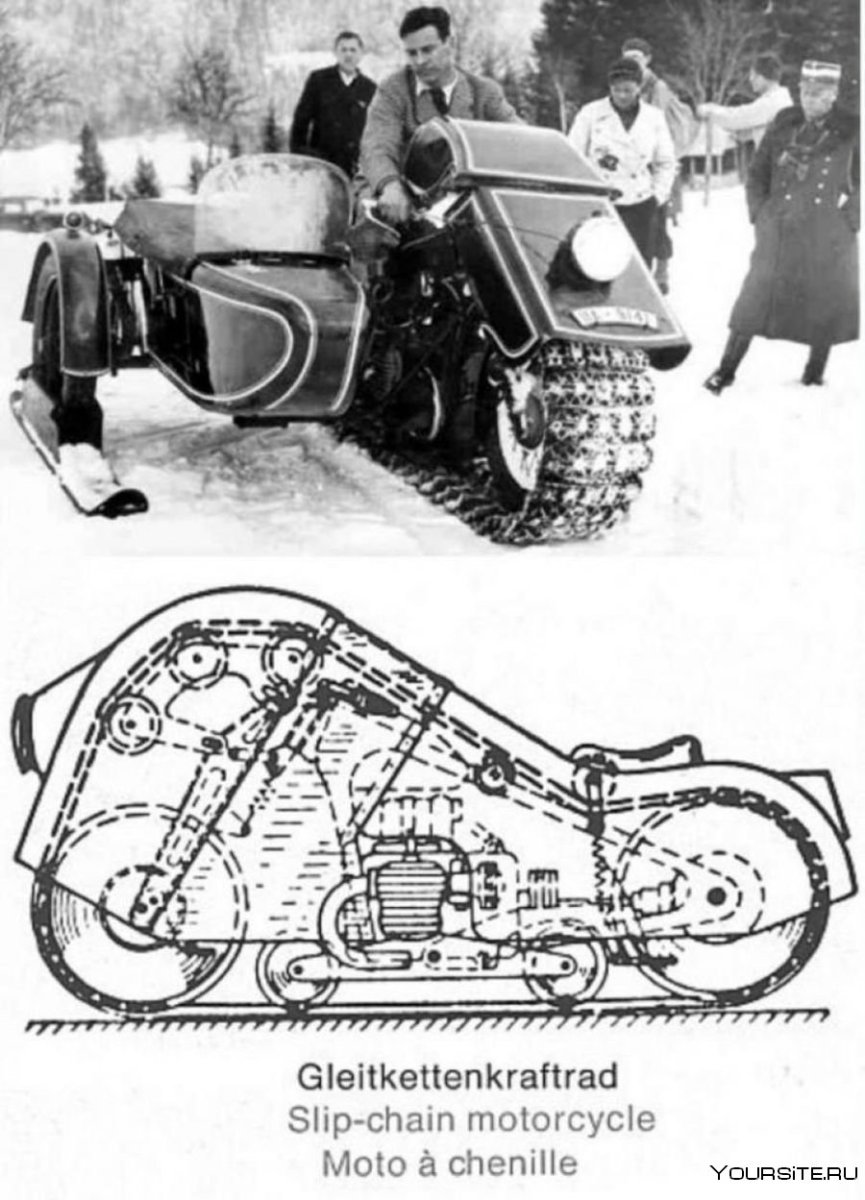 Mercier 1937 гусеничный мотоцикл