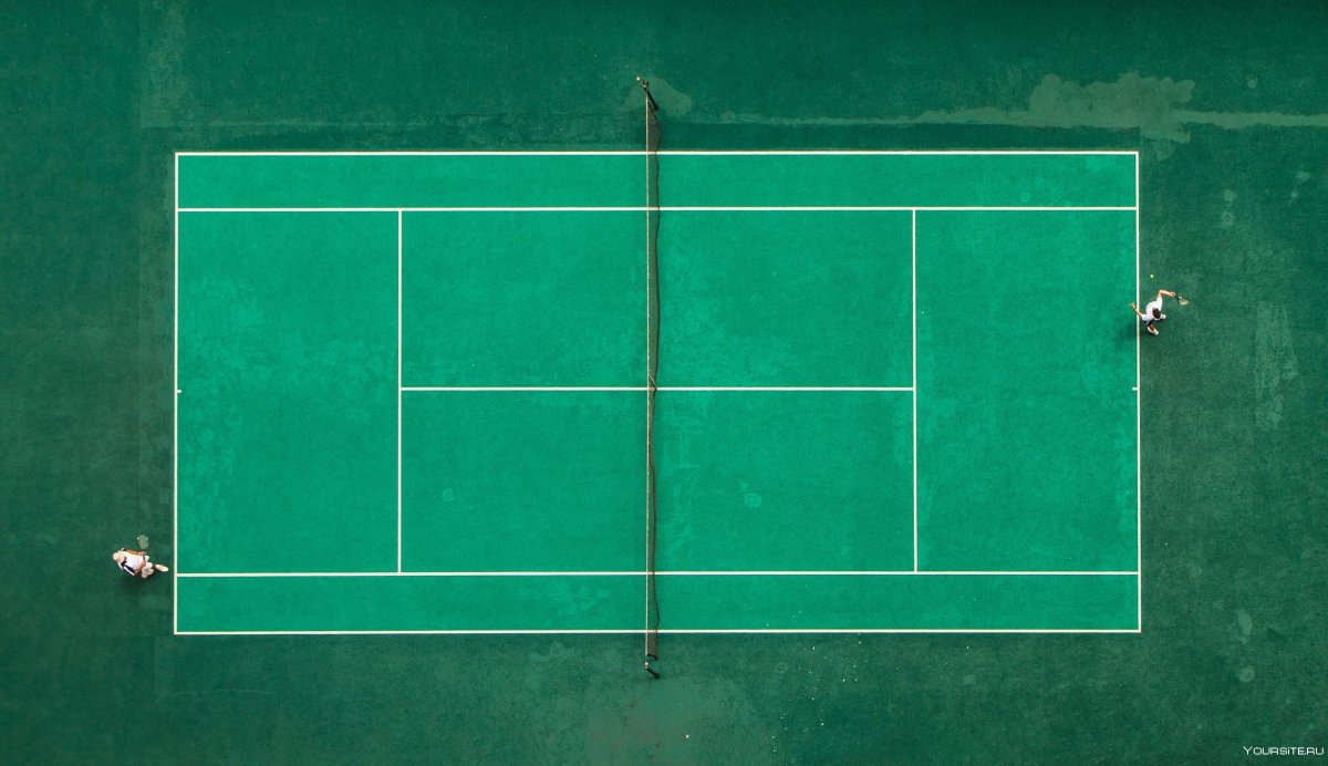Теннисный корт план сбоку