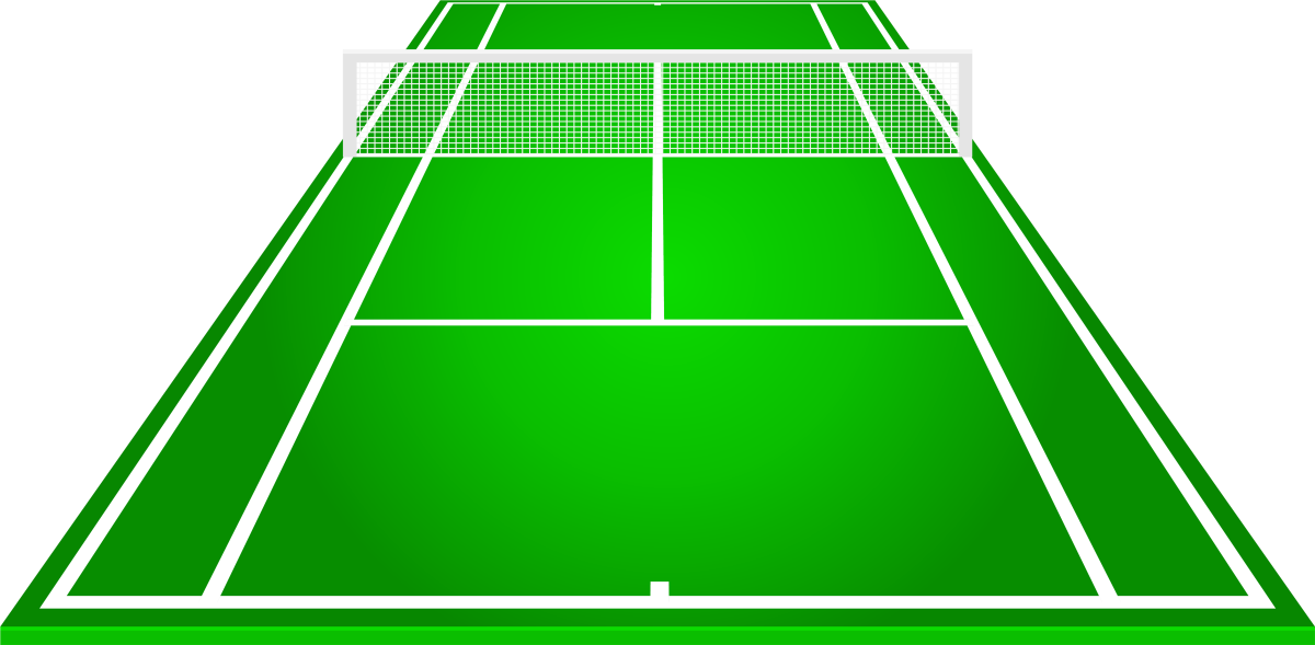 Теннисный корт на белом фоне