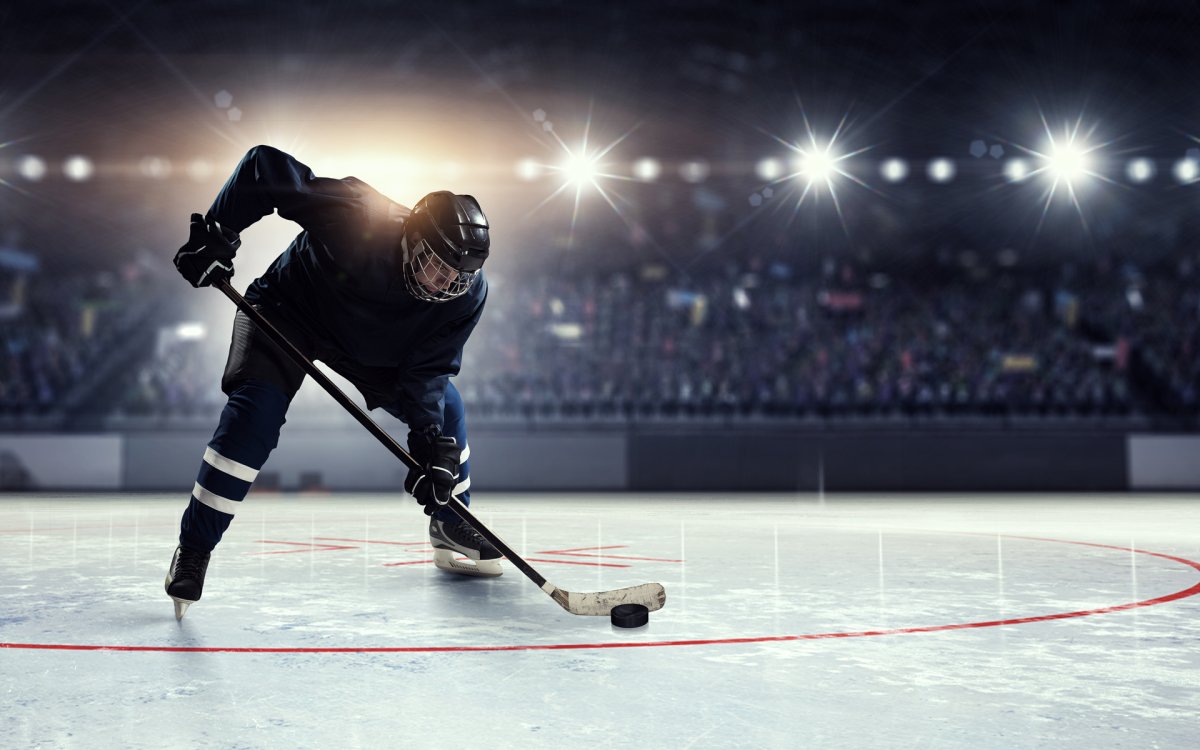 Фотосессия хоккеистов на льду