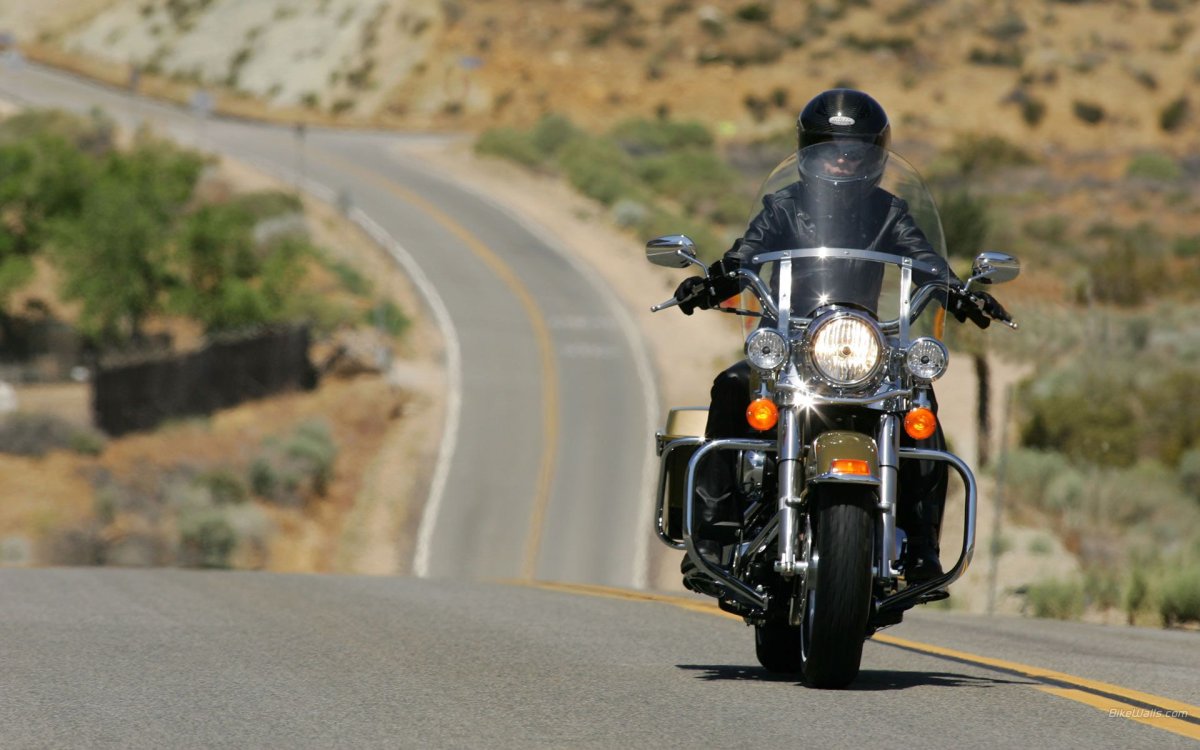 Мотоцикл Харлей Дэвидсон на шоссе