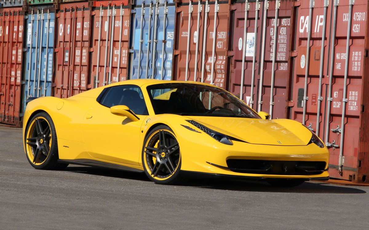 Феррари 458 Italia желтая