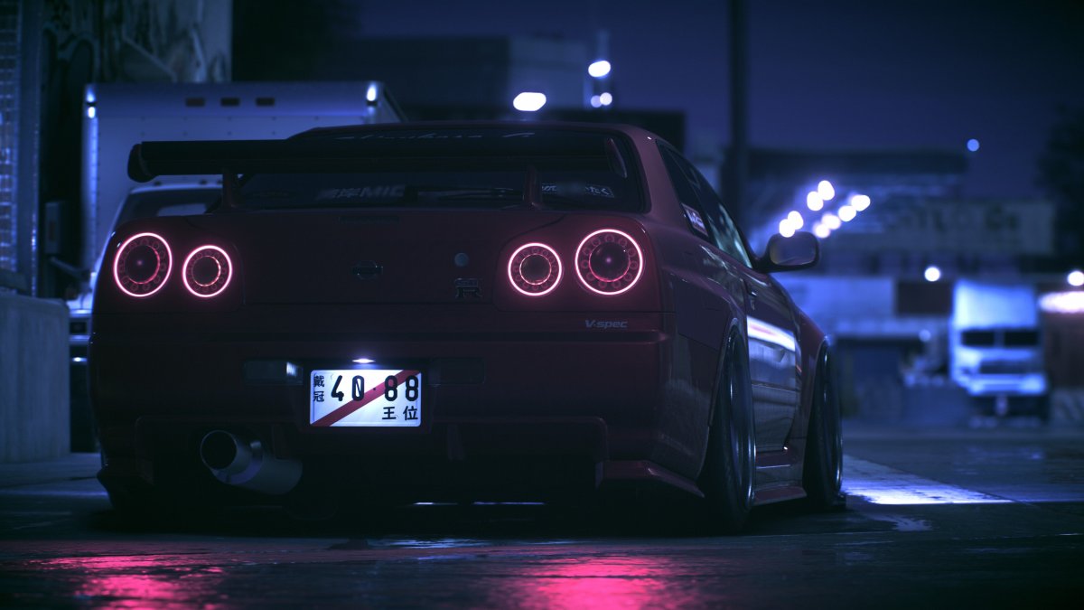 Nissan Skyline GTR r34 фиолетовый