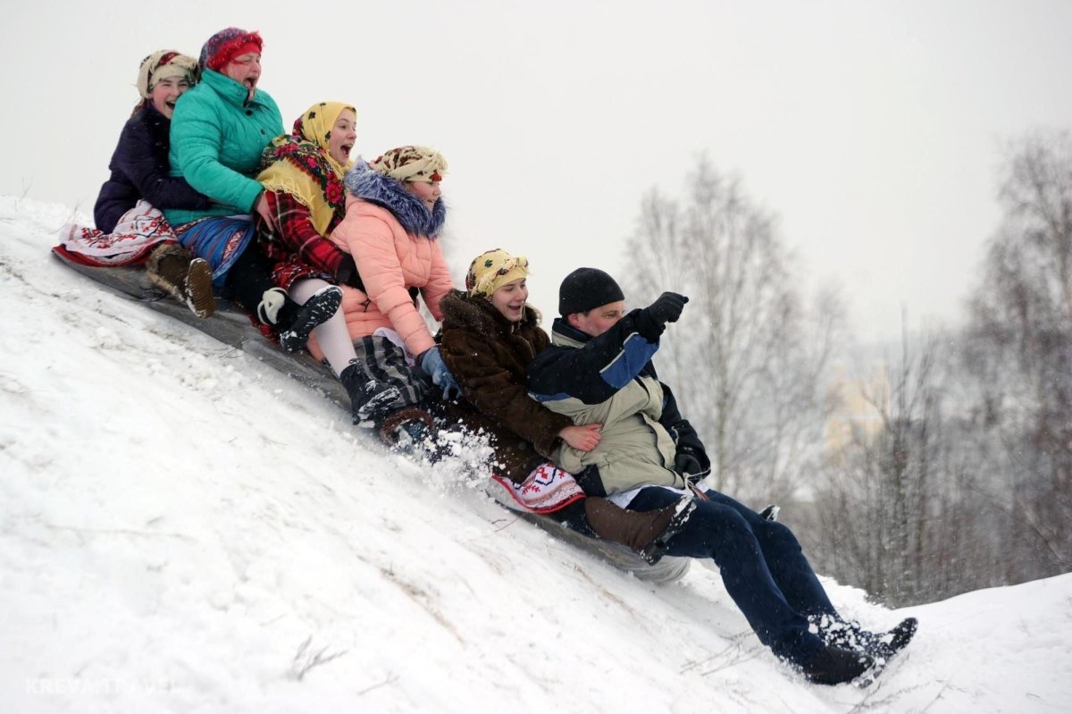 На санках с горы