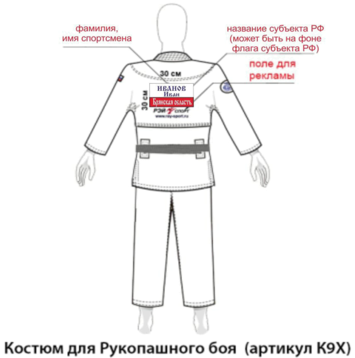 Кимоно АРБ шевроны