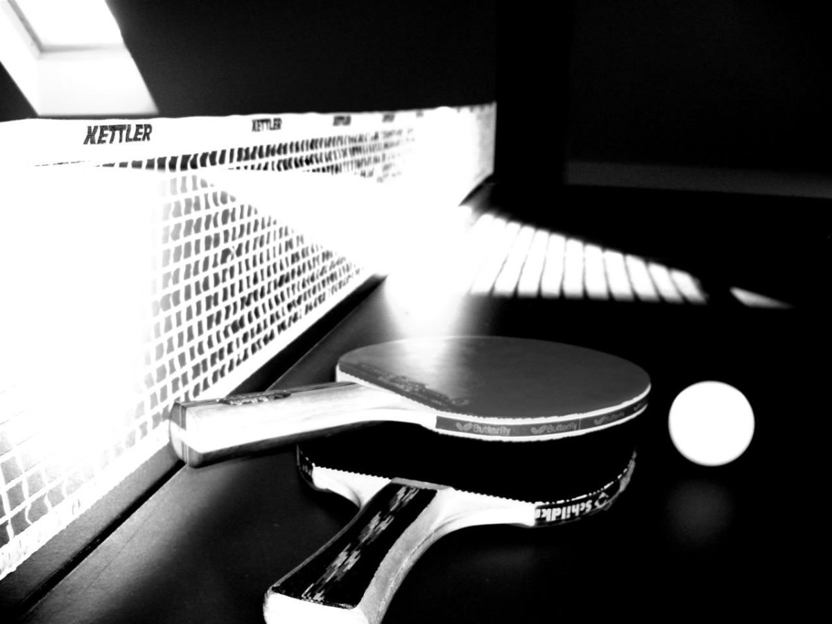 Настольный теннис черно белый
