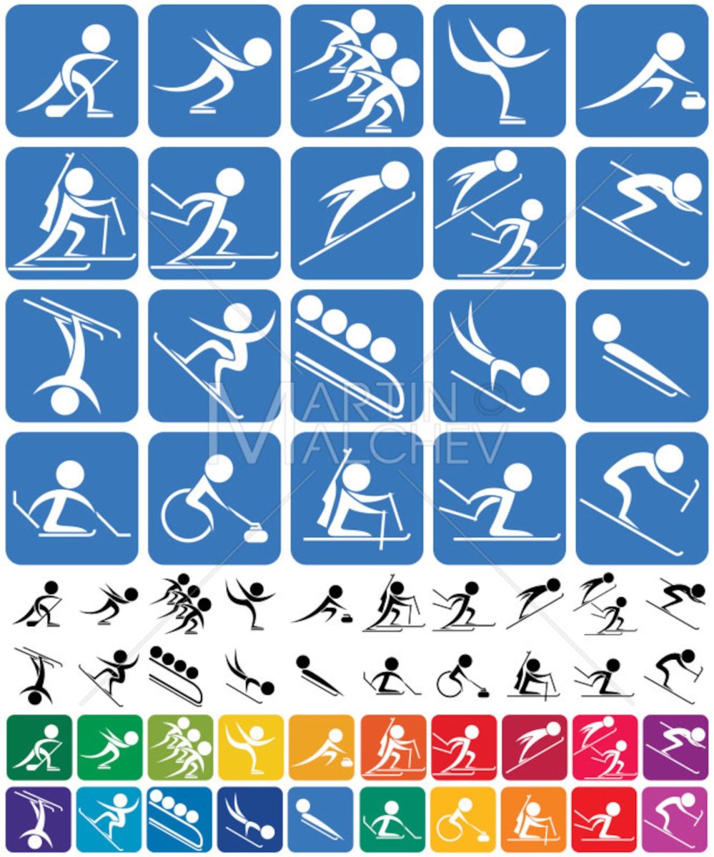 Пиктограммы видов спорта зимние и летние