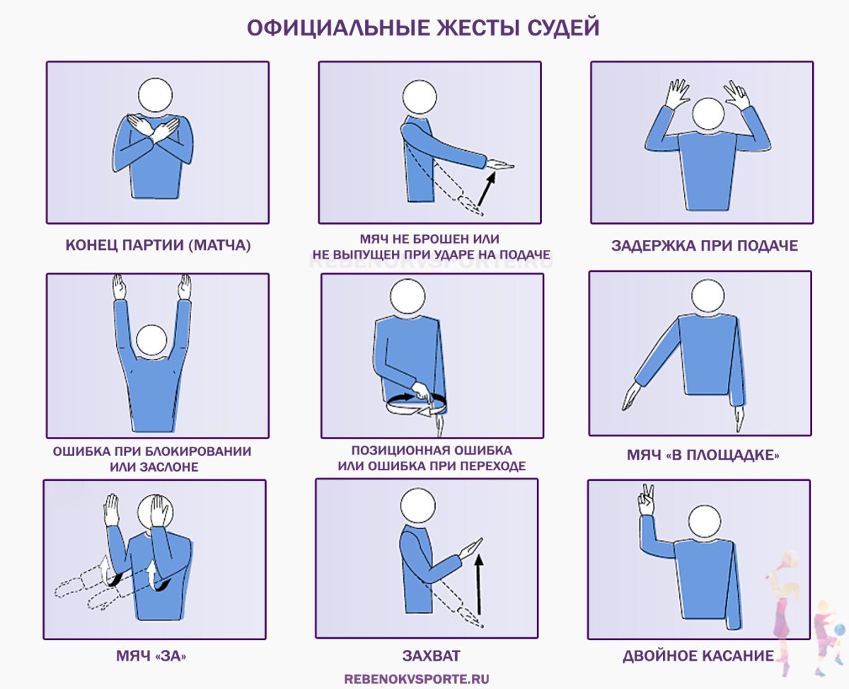 Обозначения судьи в волейболе