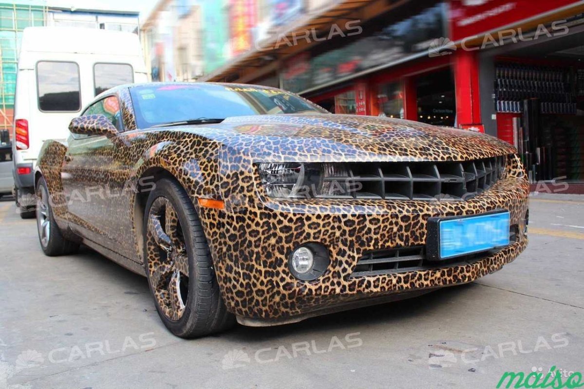 Леопардовый винил на авто