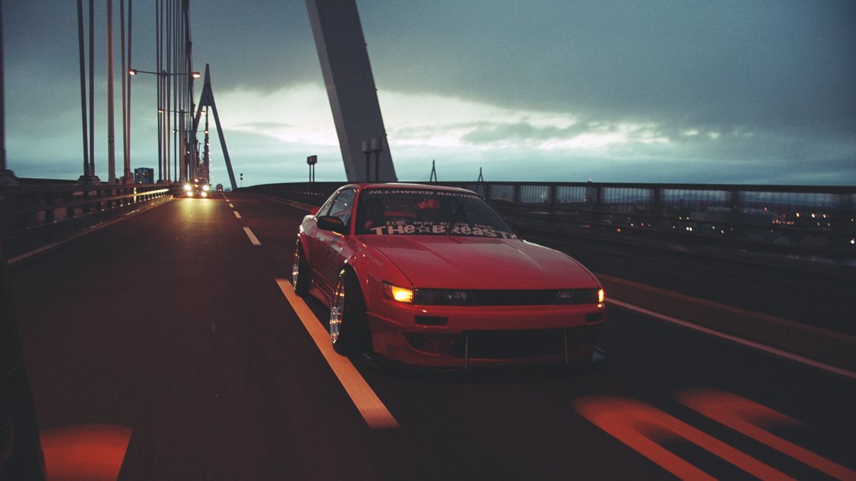 Nissan Silvia s14 ночью