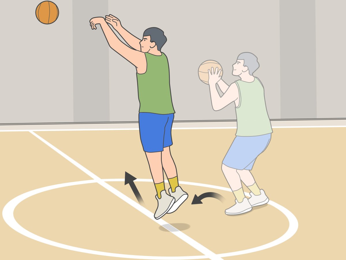 Perfect feet position for shooting Basketball
