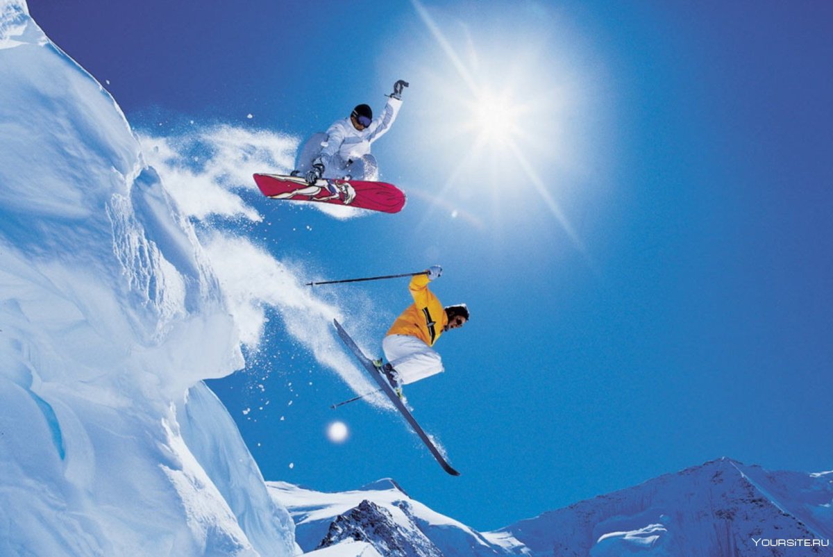 Лыжник и сноубордист