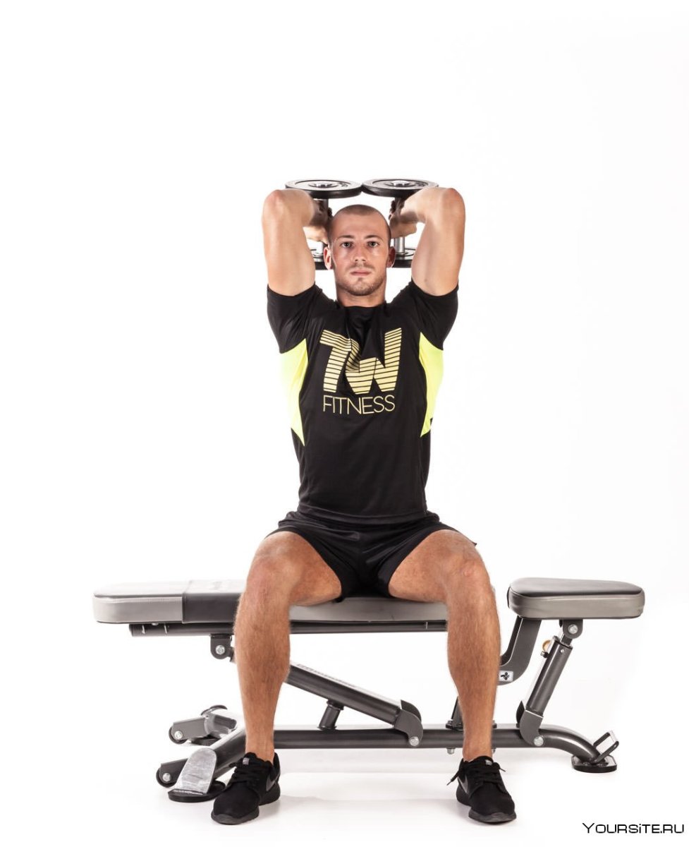 Seated Dumbbell Tricep overhead Extension