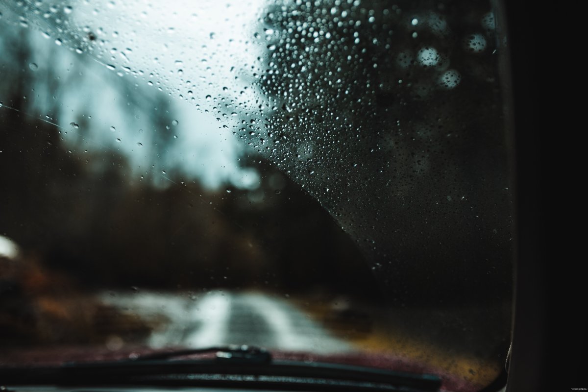Дождь за окном машины