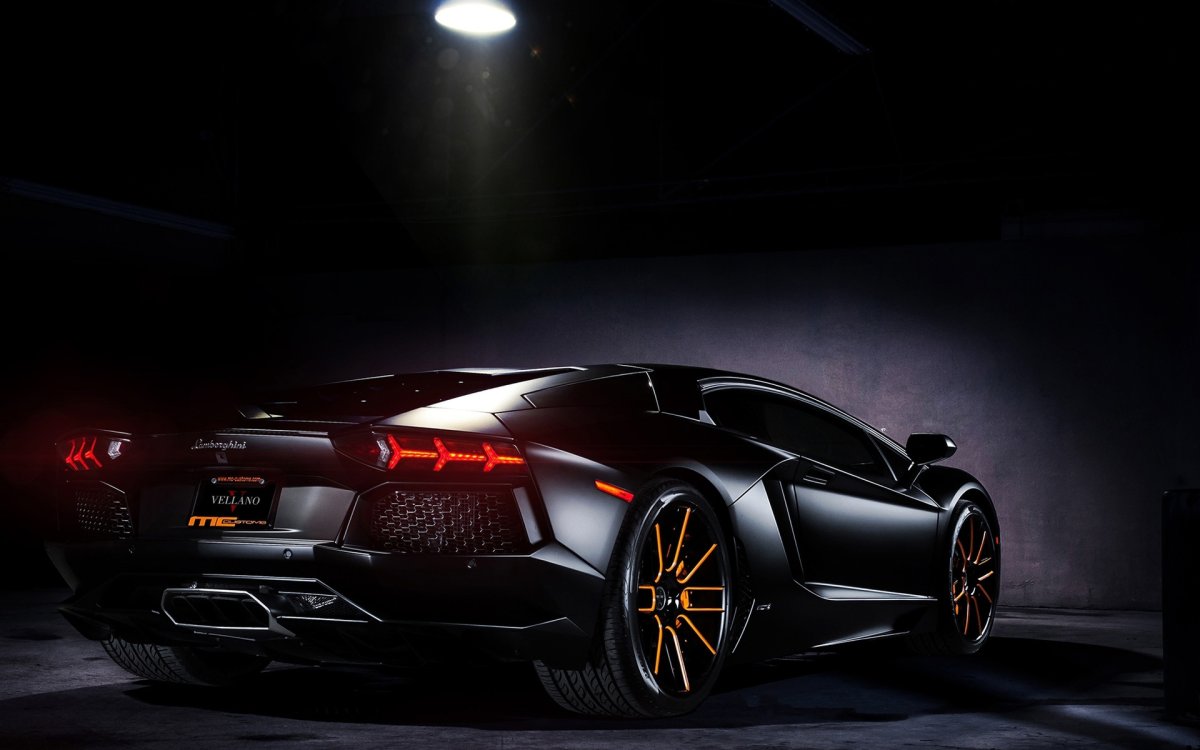 Lamborghini Aventador 4k Black
