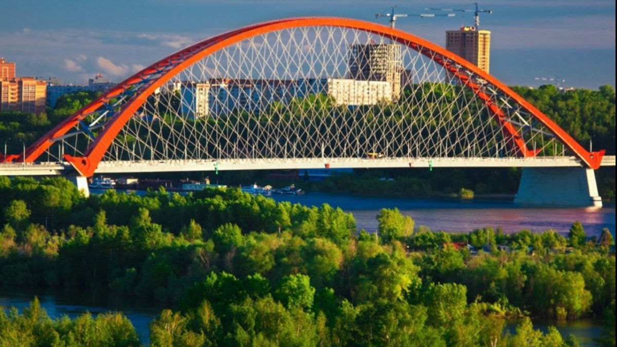 Новосибирск Бугринский мост река Обь