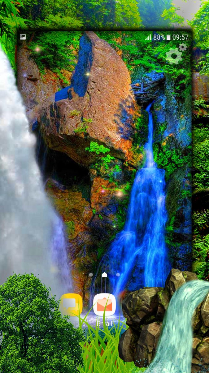 Живой водопад со звуком